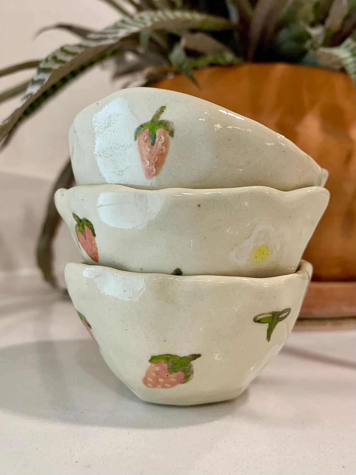 Small Strawberry Pinch Pot