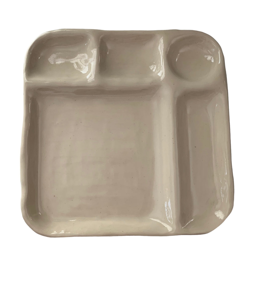White Sectioned Snack Plate