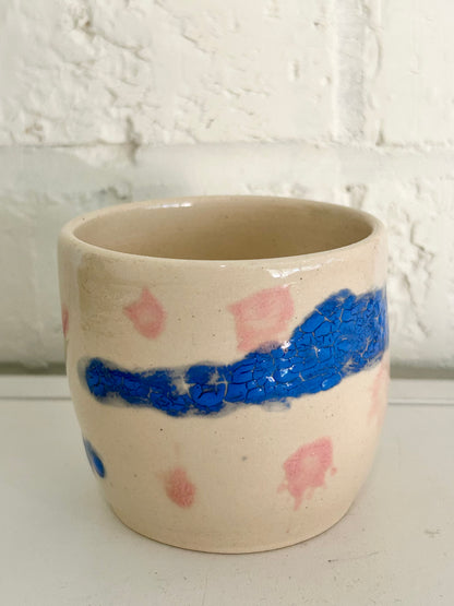 Pink and blue visual texture cup