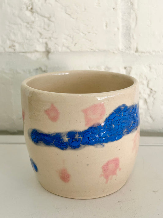 Pink and blue visual texture cup