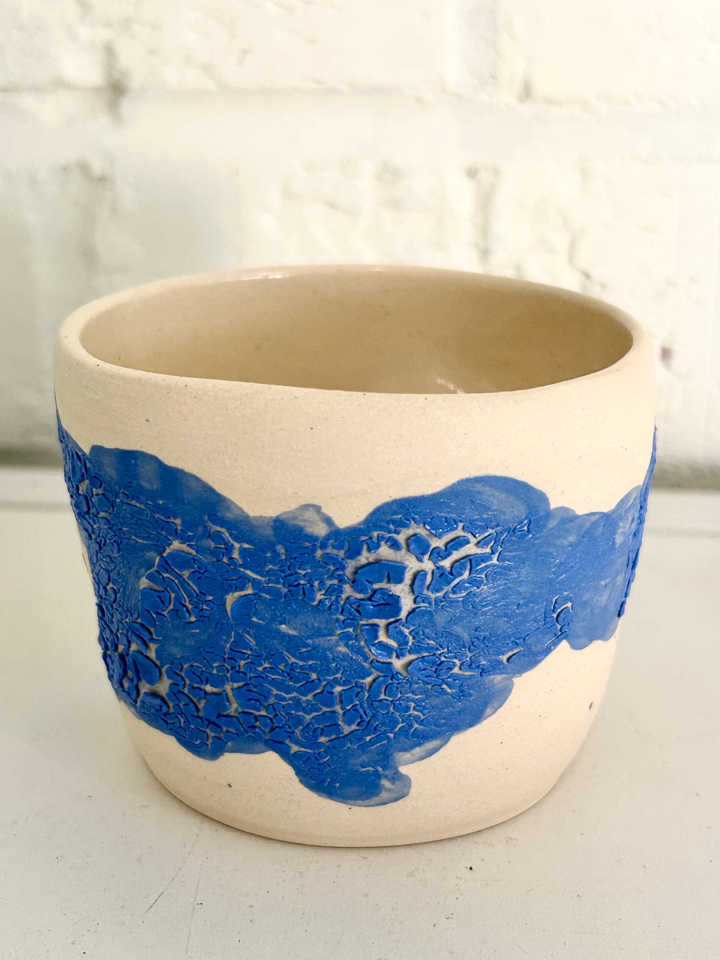 Green and Blue Crackle Cup